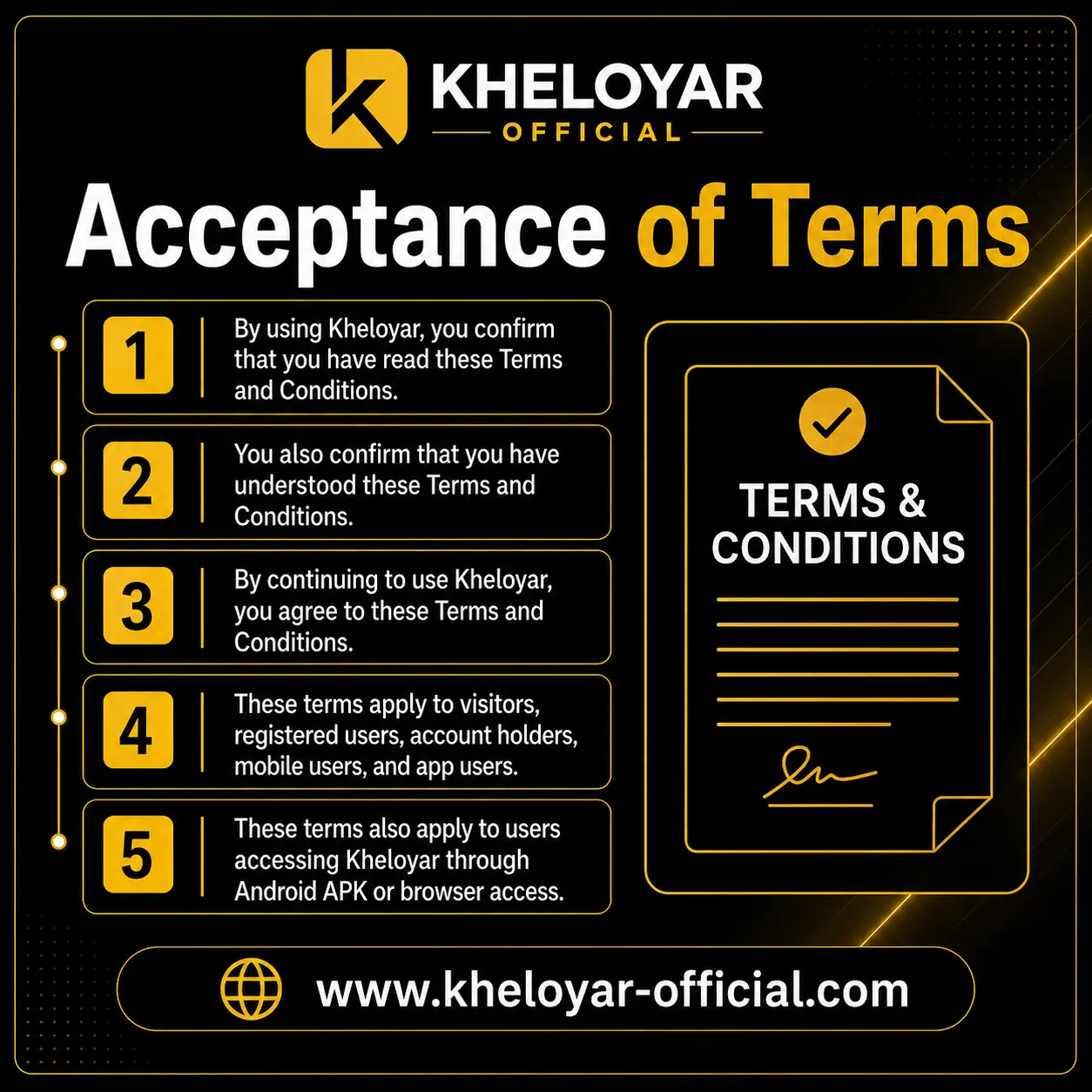 Kheloyar Acceptance of Terms